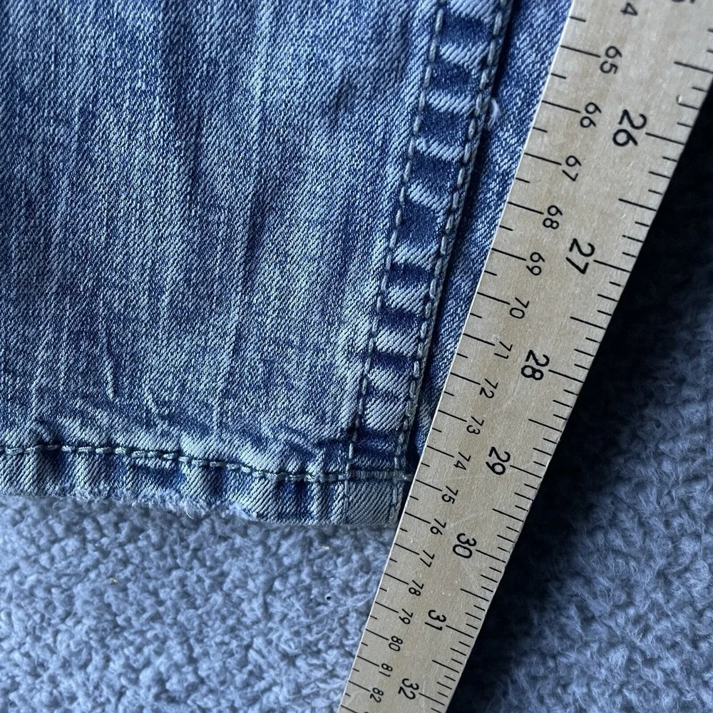 BKE Jake Buckle Denim Jeans Mens 30R 30x30 Regular Straight Distressed Blue